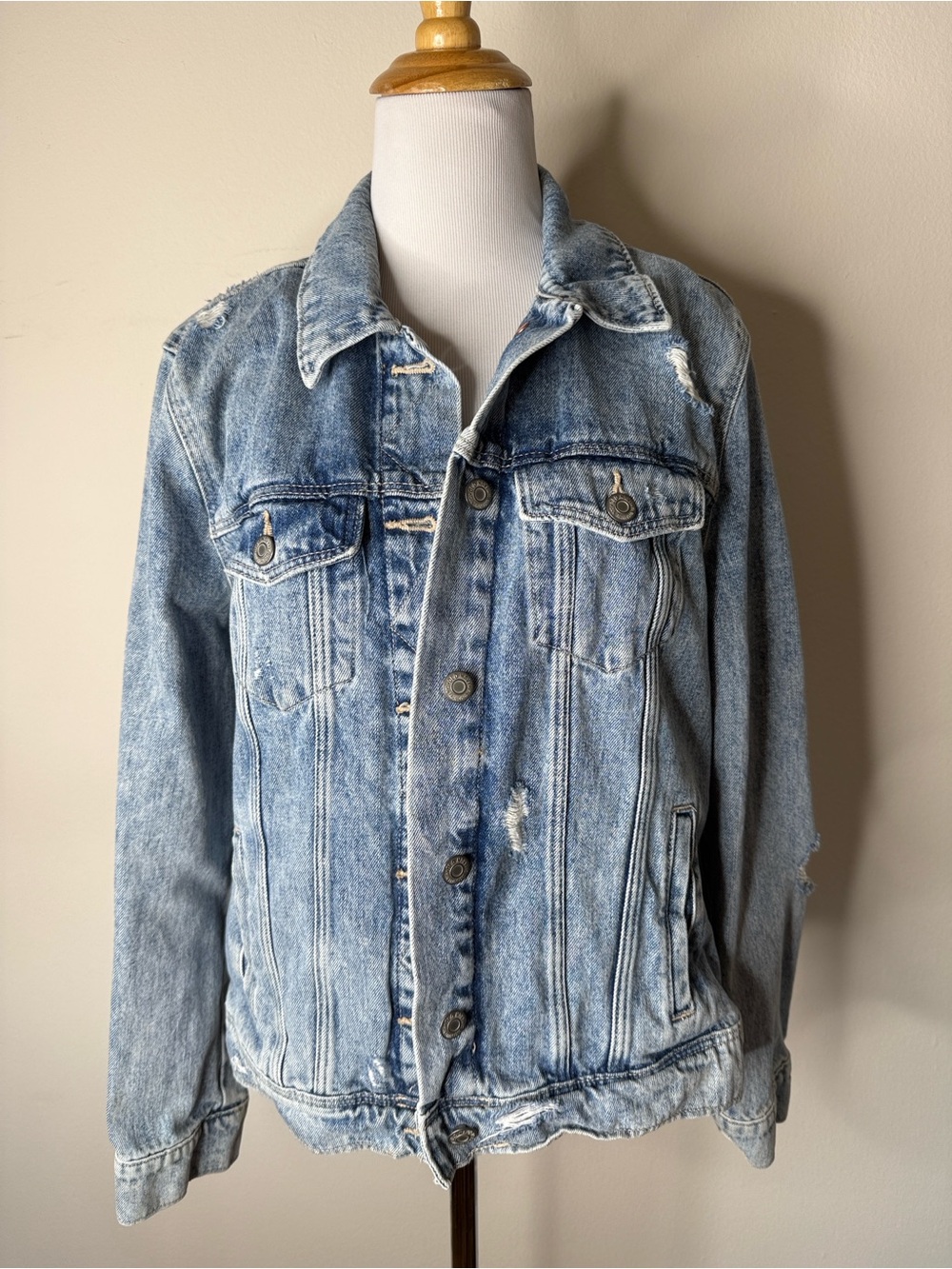 Old Navy Light Wash Distressed Denim Jacket
